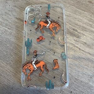 Clear Cowboy Design Phone Case
